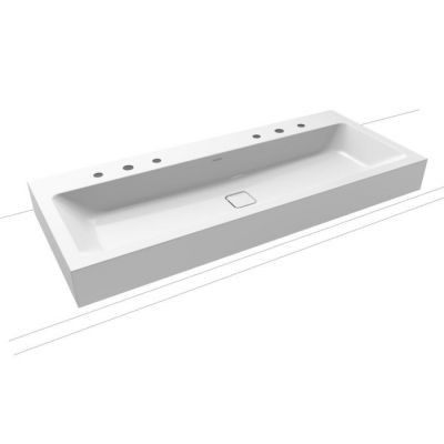 Kaldewei Cono umywalka ścienna podwójna z otworami bez przelewu 120x50 cm 3091-D 902706053001