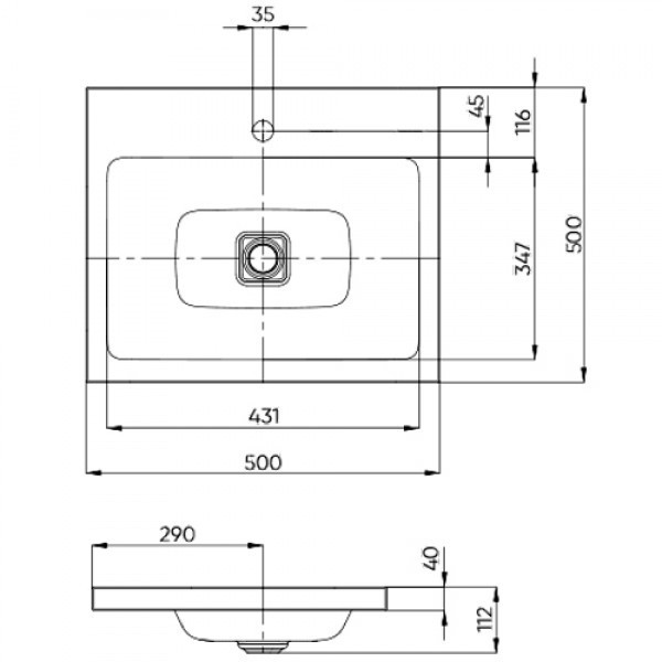 Kaldewei Cono umywalka nablatowa bez otworu i bez przelewu 50x50 cm 3076 908306003001