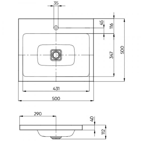 Kaldewei Cono umywalka nablatowa z otworem , bez przelewu 50x50 cm 3076 908306013001