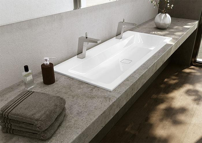 Kaldewei Cono umywalka wpuszczana w blat z dwoma otworami na baterię 120x50 cm 3082-D 901806043001