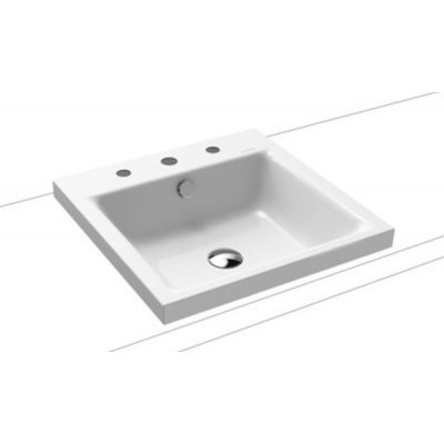 Kaldewei Puro umywalka nablatowa z przelewem 46x46 cm wys. rantu 40 mm z otworami pod baterię 3153 900306033001