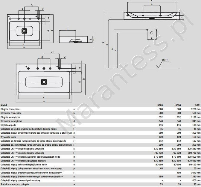 Kaldewei Cono umywalka ścienna bez otworu , bez przelewu 60x50 cm 3089 902506003001