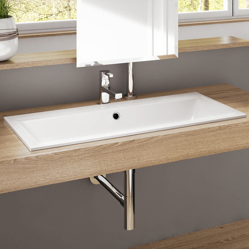 Kaldewei Puro umywalka wpuszczana w blat 120x46 cm z otworami pod baterię, z przelewem 3169 907106033001