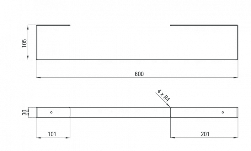 Deante Mokko Nero wieszak na ręcznik 60 cm czarny ADM_N621