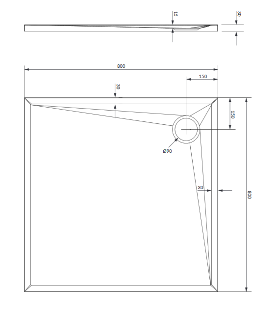 Omnires Stone brodzik kwadratowy 80x80 cm kompozyt biały mat STONE80/KBM