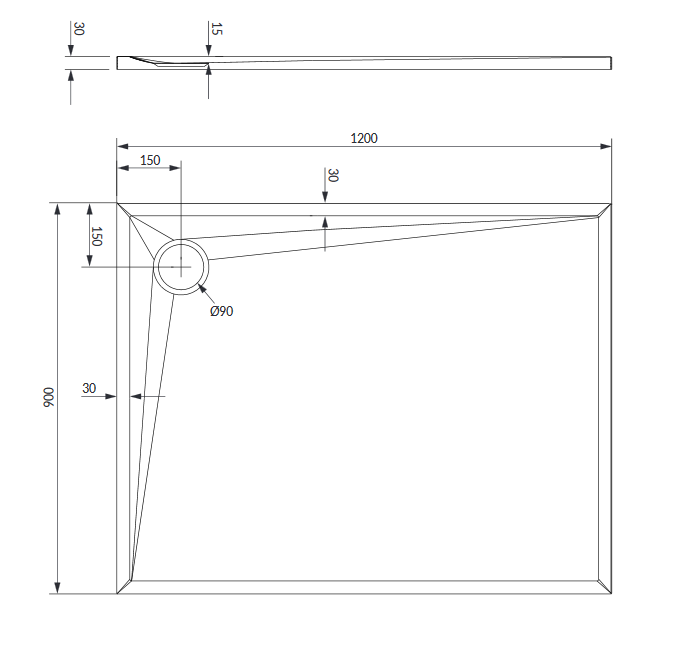 Omnires Stone brodzik prostokątny 120x90 cm kompozyt biały mat STONE90/120BM