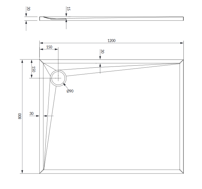 Omnires Stone brodzik prostokątny 120x80 cm kompozyt biały mat STONE80/120BM