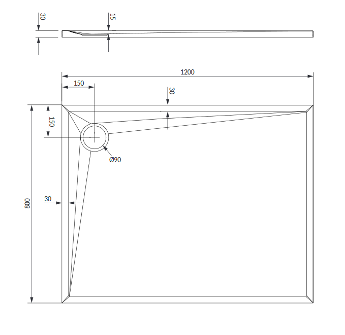 Omnires Stone brodzik prostokątny 120x80 cm kompozyt czarny mat STONE80/120BL