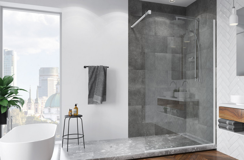 Sanswiss Easy White Line Loft 07 ścianka wolnostojąca Walk-In 160 cm biały mat STR4P1600907