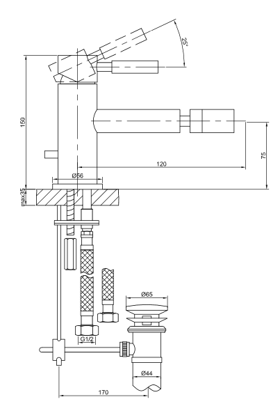 Kohlman Roxin Black bateria bidetowa czarny QB130RB