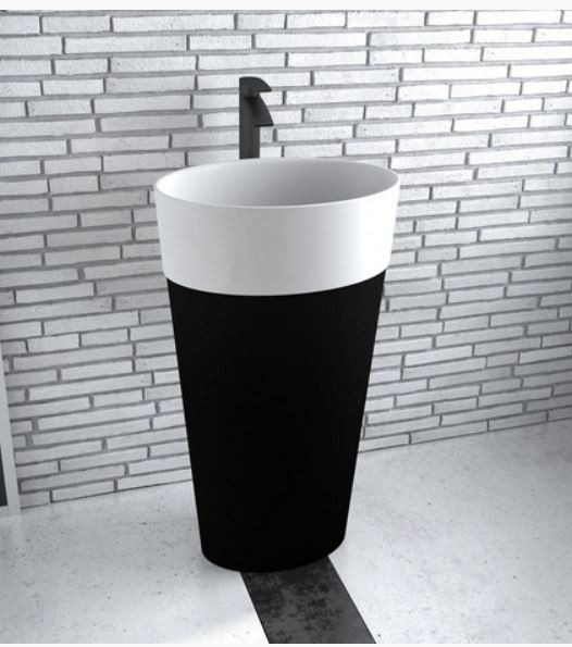 Besco Uniqa Glam umywalka wolnostojąca 46x32 cm konglomerat Mineral DuraBe IllumeCoat metaliczny grafitowy UMD-U-WGG