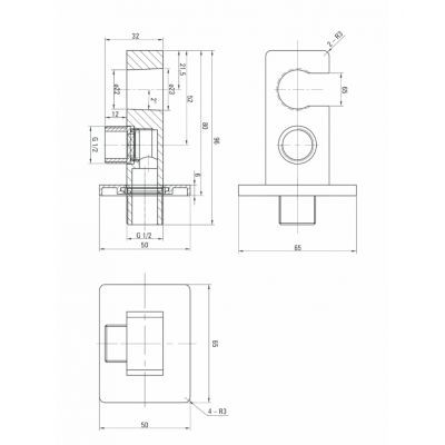 Deante Box Nero zestaw podtynkowy z termostatem i deszczownicą kompletny czarny BXYZNECT