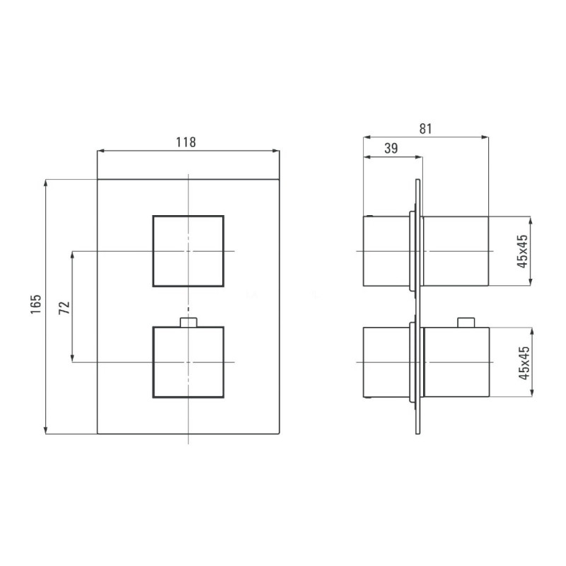 Deante Box Nero zestaw podtynkowy z termostatem i deszczownicą kompletny czarny BXYZNEAT