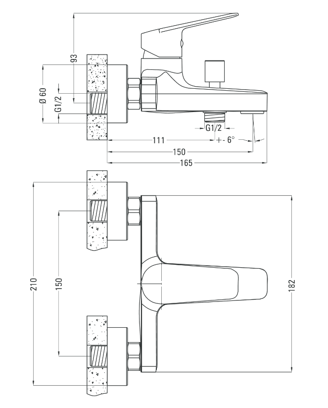 Deante Jasmin Nero bateria wannowa ścienna czarny BGJN10M - !!!!!