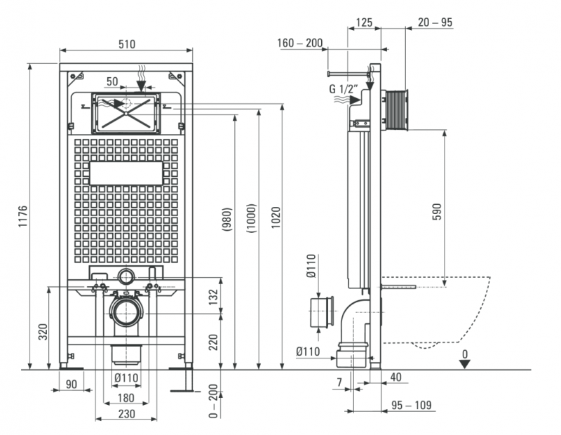 Deante Peonia Zero zestaw 6w1 kompletny stelaż + muszla wisząca bezkołnierzowa + deska wolnoopadająca