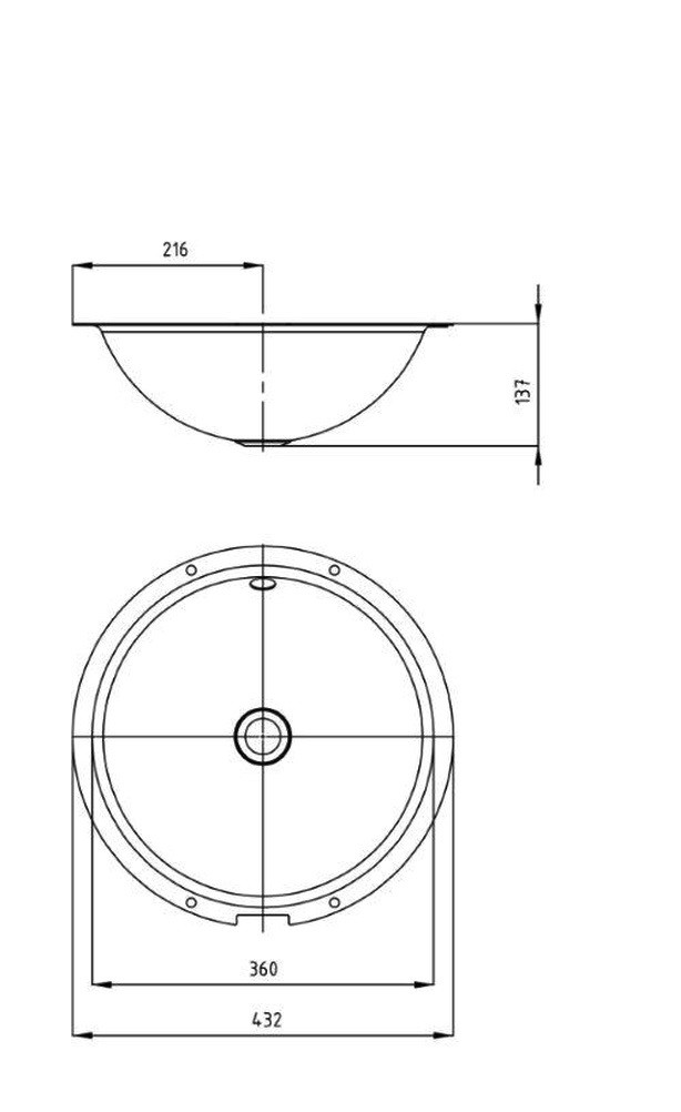 Kaldewei Classic umywalka okrągła podblatowa 36 cm z przelewem 3182 910106003001