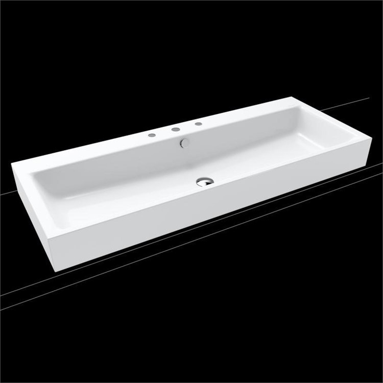 Kaldewei Puro umywalka nablatowa z otworami z przelewem 120x46 cm wys. rantu 120 mm 3158 907006033001