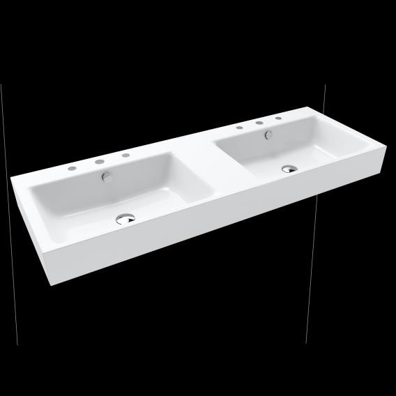 Kaldewei Puro umywalka ścienna podwójna z otworami 2x3 z przelewem 130x46 cm 3170 906706053001