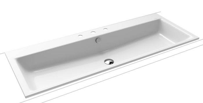 Kaldewei Puro umywalka wpuszczana w blat 120x46 cm z otworami pod baterię, z przelewem 3169 907106033001