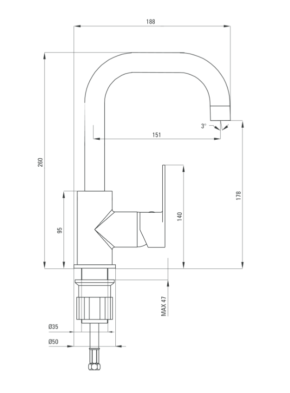 Deante Alpinia bateria umywalkowa wysoka z korkiem chrom połysk BGA024M