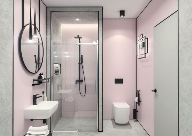 Deante Hiacynt Nero zestaw prysznicowy z deszczownicą 25x25 czarny matowy NAC_N1QM