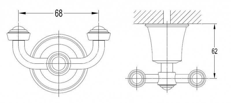 Omnires Art Line haczyk podwójny złoty AL53120GL