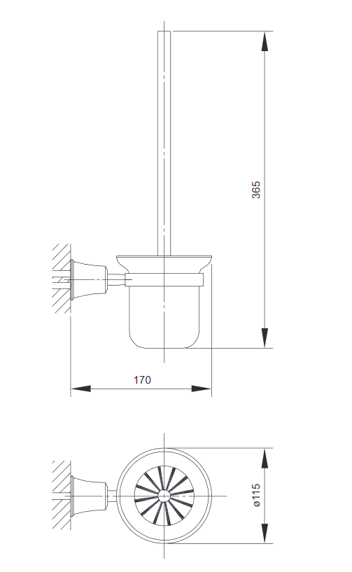 Omnires Art Line szczotka WC wisząca złoty AL53620GL