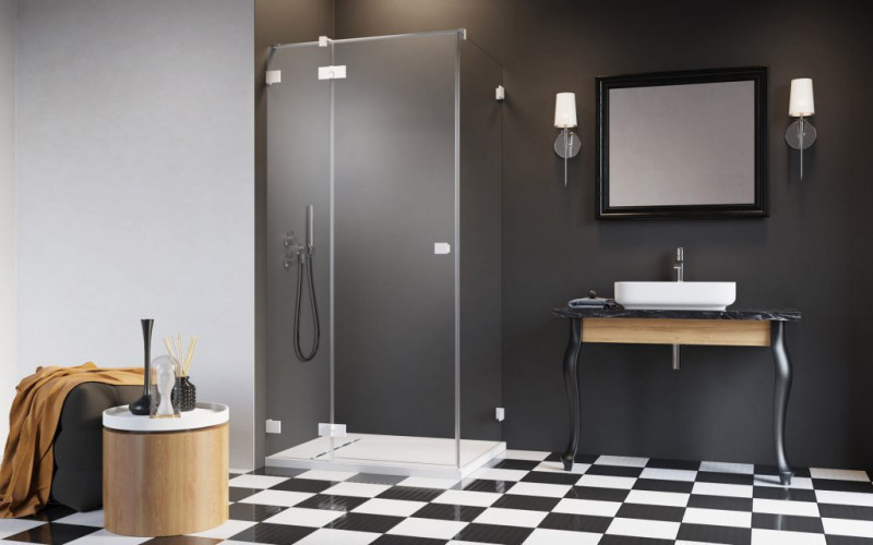 Radaway Essenza Pro White KDJ kabina prostokątna 120x75 drzwi otwierane lewe 120 i ścianka 75 biały przeźroczyste Easy Clean 10097120-04-01L + 10098075-01-01