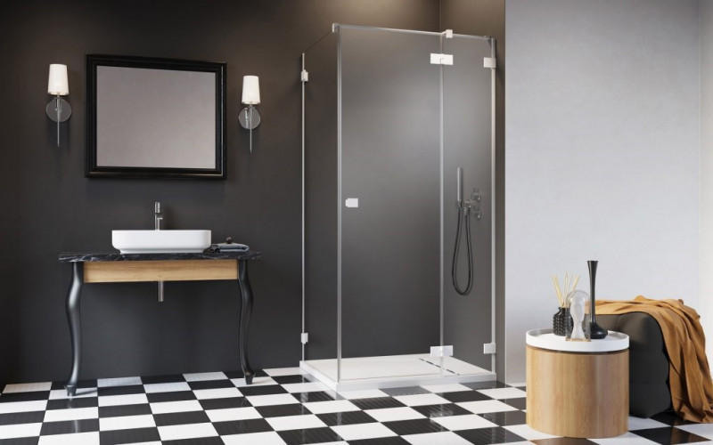 Radaway Essenza Pro White KDJ kabina prostokątna 110x80 drzwi otwierane prawe 110 i ścianka 80 biały przeźroczyste Easy Clean 10097110-04-01R + 10098080-01-01