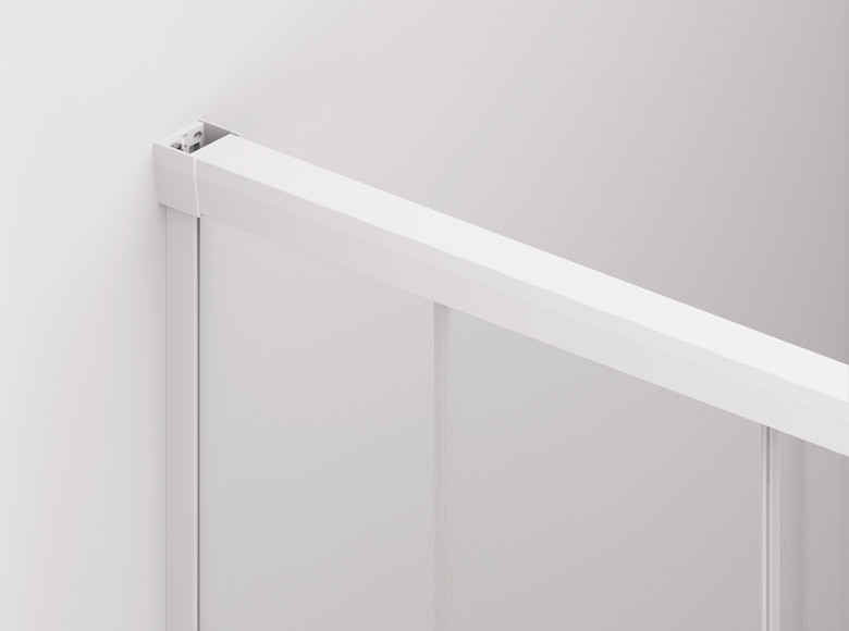 Sanswiss Cadura White Line CAW2 drzwi suwane Walk-In 140 cm prawe biały mat przeźroczyste Aquaperle CAW2D1400907