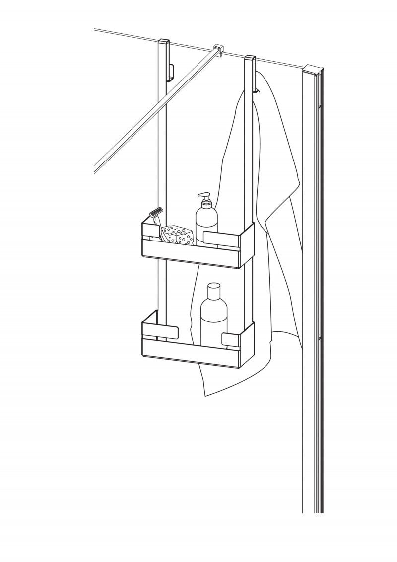 Deante Mokko Nero półka wisząca na kabinę typu C stal czarny ADM_N54K