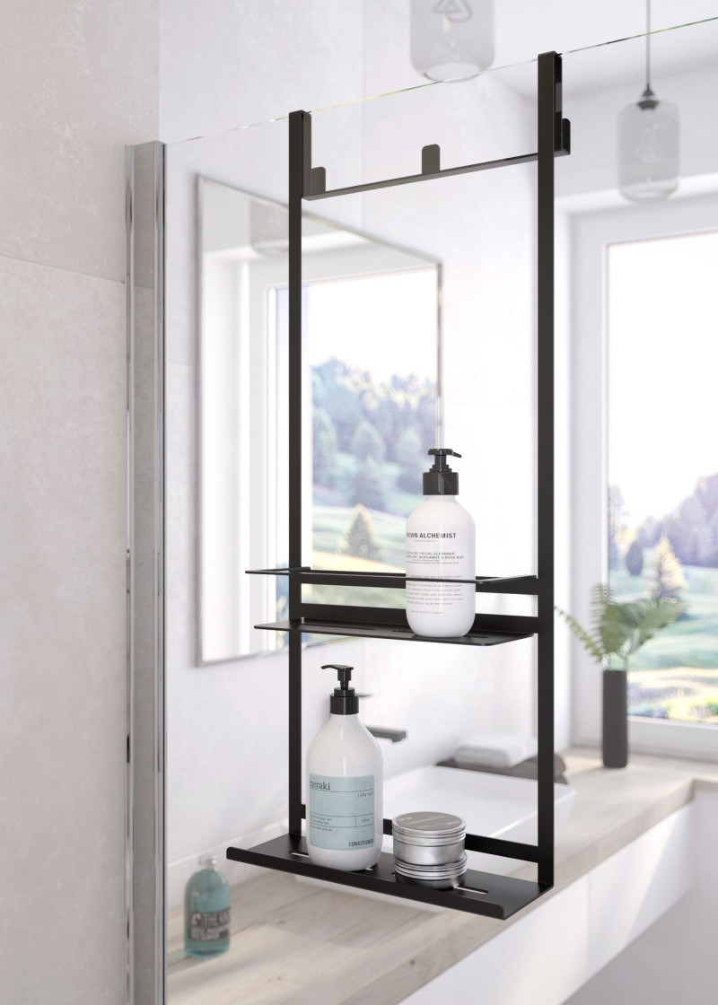 Deante Mokko Nero półka wisząca na kabinę typu A stal czarny ADM_N52K