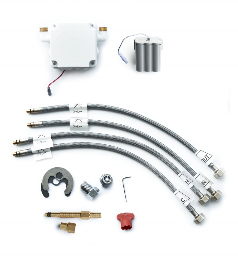 Deante Hiacynt bateria umywalkowa elektroniczna bezdotykowa z regulacją temperatury zasilana baterią 1,5V chrom połysk BQH029R