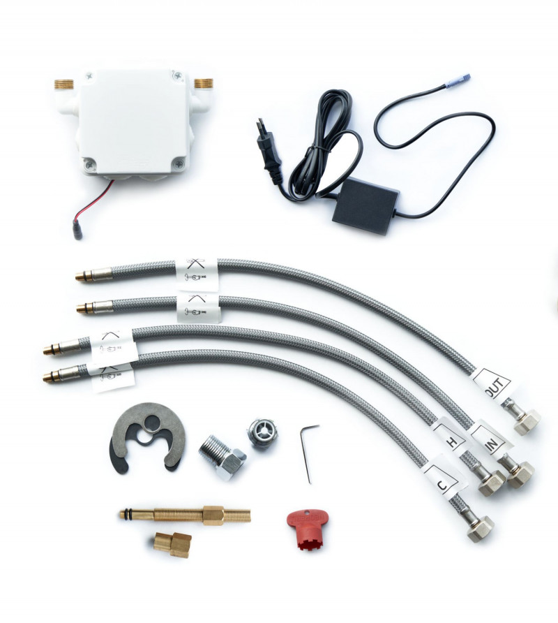 Deante Hiacynt bateria umywalkowa elektroniczna bezdotykowa z regulacją temperatury zasilana z sieci 230/6V chrom połysk BQH029V