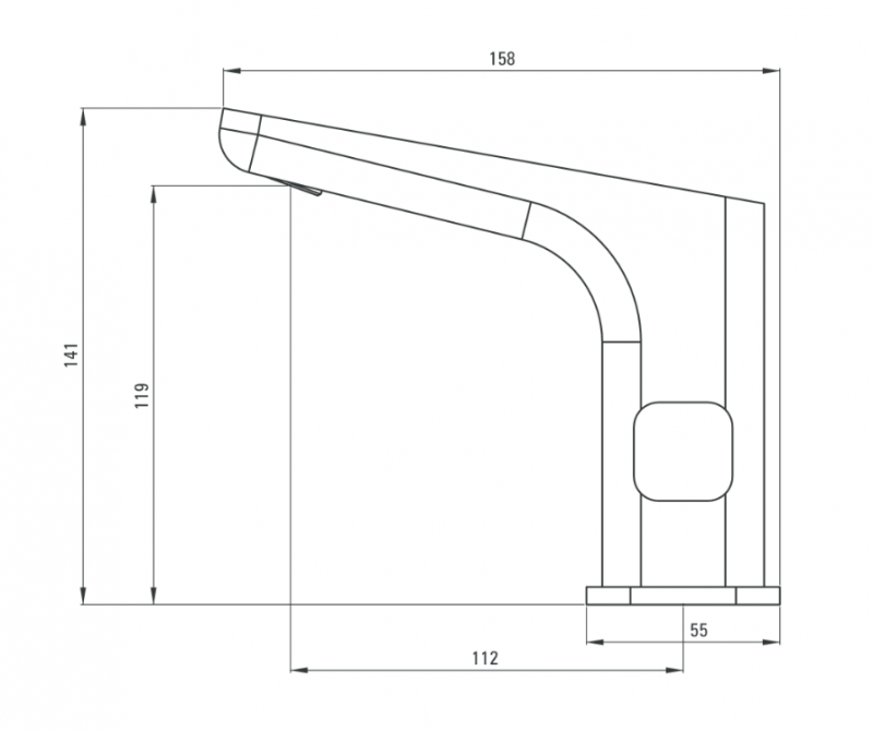 Deante Hiacynt bateria umywalkowa elektroniczna bezdotykowa z regulacją temperatury zasilana baterią 1,5V chrom połysk BQH029R