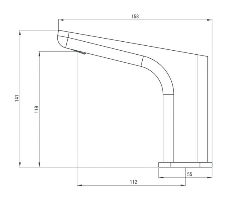 Deante Hiacynt bateria umywalkowa elektroniczna bezdotykowa zasilana z sieci 230/6V chrom połysk BQH028V