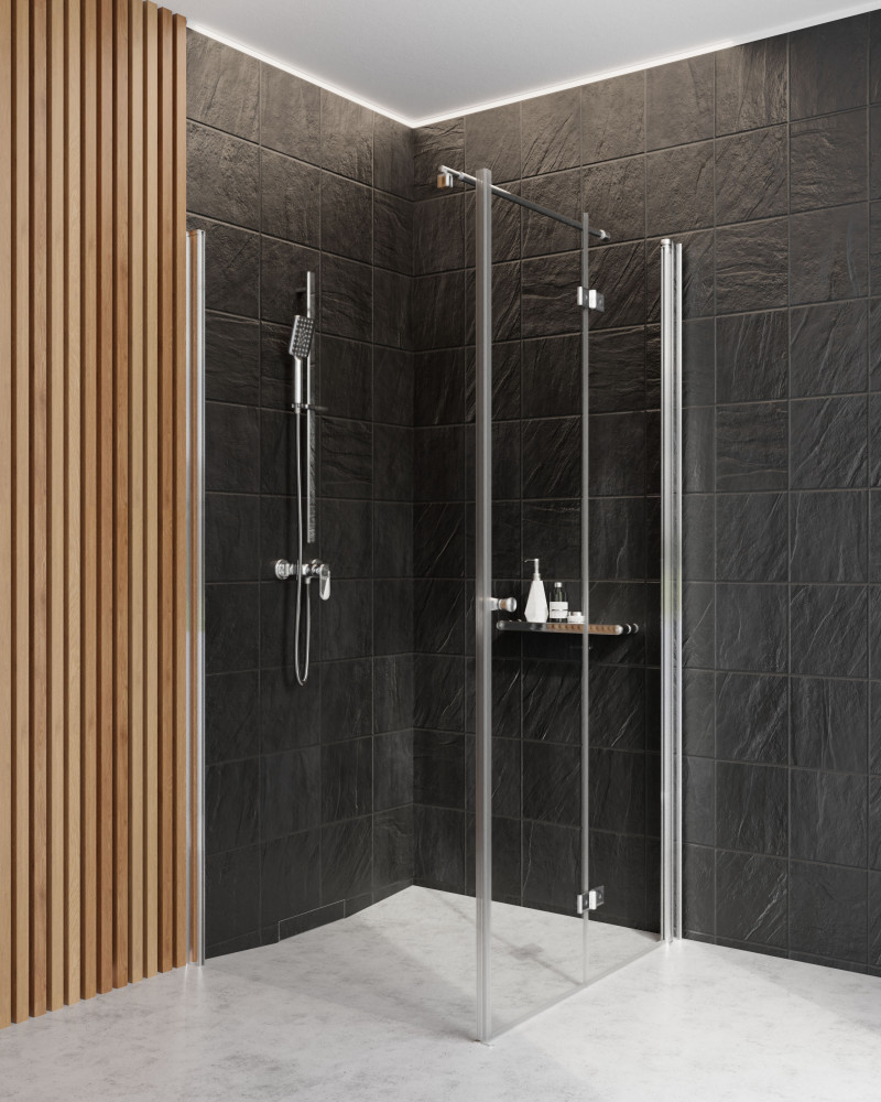 Deante Kerria Plus Walk-In ścianka boczna 80 cm L/P chrom szkło przeźroczyste Active Cover KTS038P