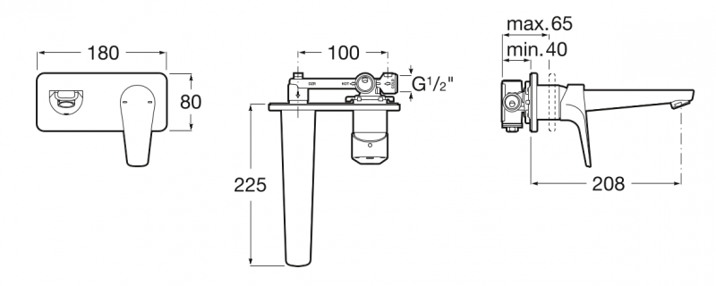 Roca Atlas bateria umywalkowa podtynkowa chrom A5A3590C00