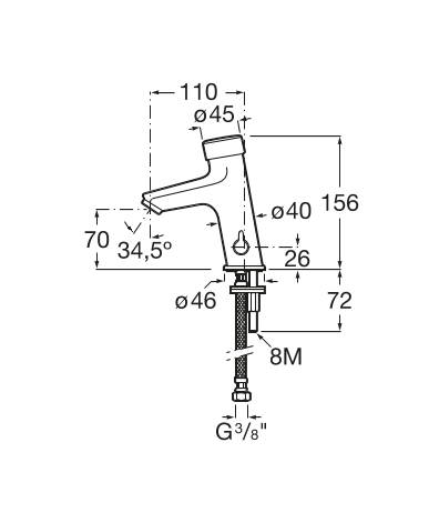 Roca Fluent bateria umywalkowa czasowa z mieszaczem ECO A5A3B24C00