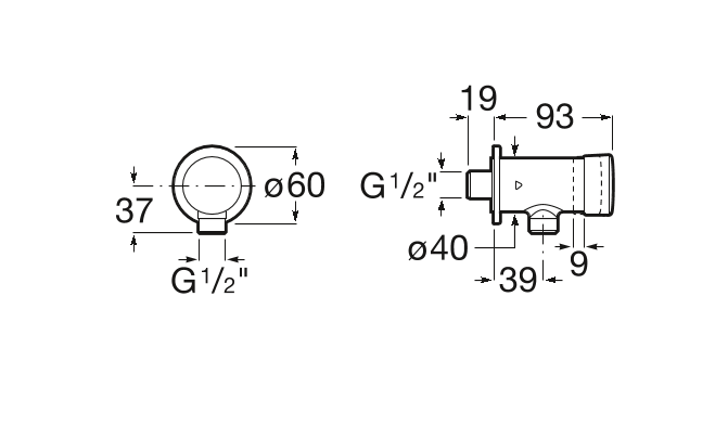 Roca Fluent bateria pisuarowa czasowa natynkowa z dopływem z góry A5A9B24C00