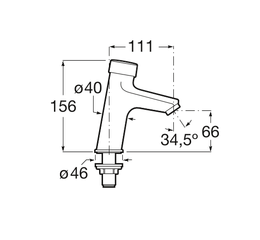 Roca Fluent bateria umywalkowa czasowa na wodę zmieszaną A5A4A24C00
