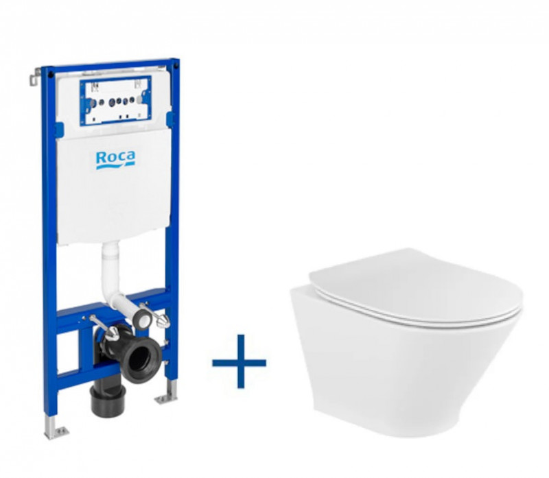 Roca zestaw podtynkowy Duplo One + muszla wisząca Gap Round Compacto + deska wolnoopadająca A893104480