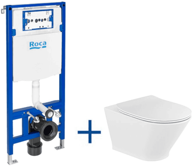 Roca zestaw podtynkowy Duplo One + muszla wisząca Gap Round Rimless + deska wolnoopadająca A893104470