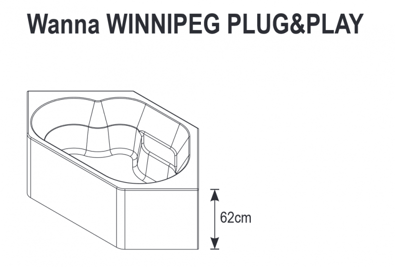 Riho Winnipeg Plug&Play wanna narożna 145x145 ze zintegrowaną obudową biały BD73005