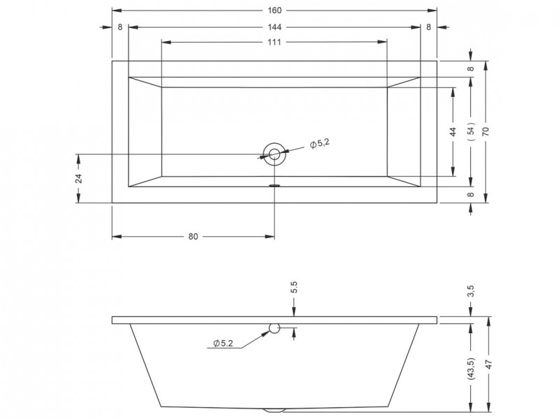 Riho Lusso wanna prostokątna 160x70 biały BA57