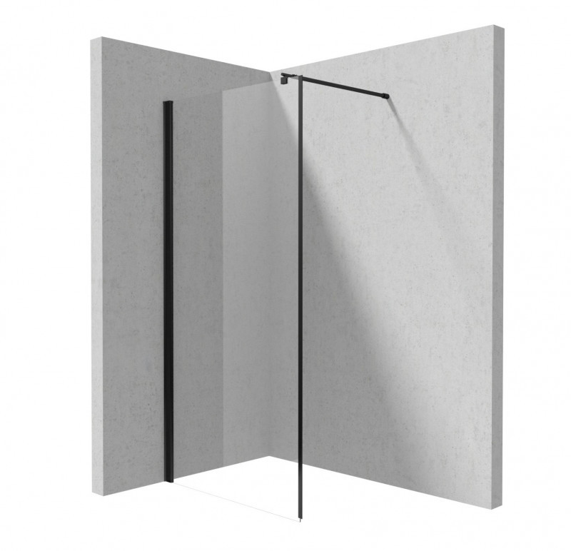 Deante Kerria Plus Nero Walk-In ścianka boczna 90 cm L/P chrom szkło przeźroczyste Active Cover KTSN39P