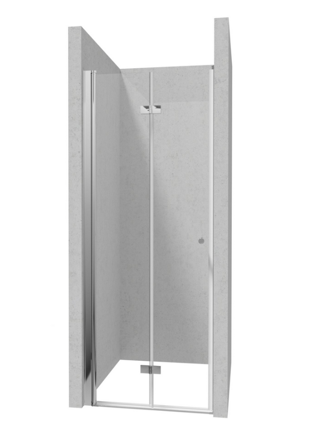 Deante Kerria Plus drzwi wnękowe składane 90 cm L/P chrom szkło przeźroczyste Active Cover KTSX041P
