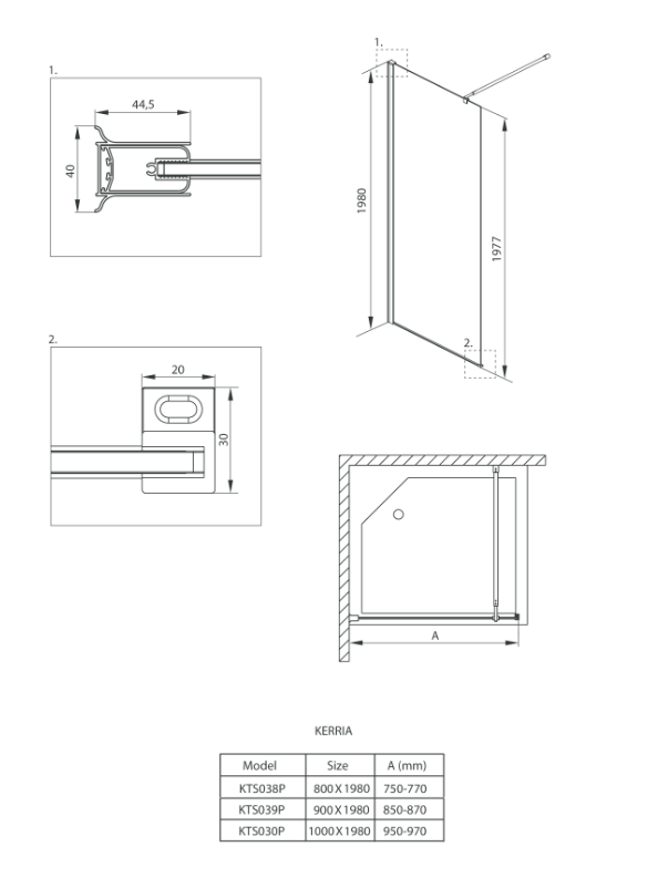 Deante Kerria Plus Walk-In ścianka boczna 80 cm L/P chrom szkło przeźroczyste Active Cover KTS038P