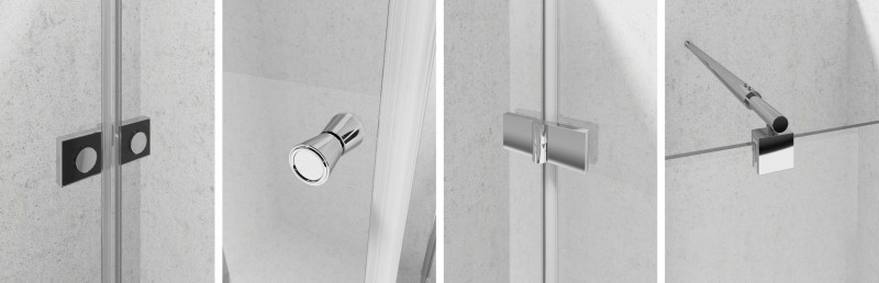 Deante Kerria Plus Walk-In ścianka boczna 90 cm L/P chrom szkło przeźroczyste Active Cover KTS039P