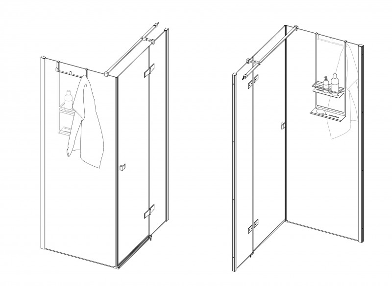 Deante Mokko Nero półka wisząca na kabinę typu A stal czarny ADM_N52K